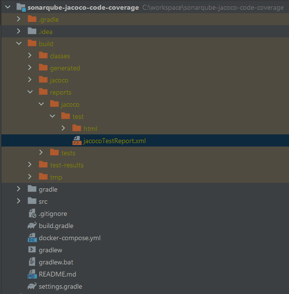 Jacoco XML report file location