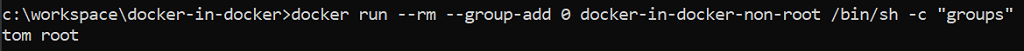 Docker in Docker groups